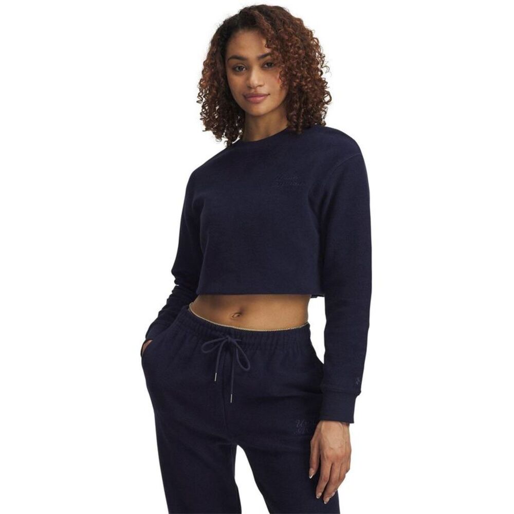 Under Armour Womens/Ladies Varsity Icon Terrycloth Crop Sweatshirt / Blue
